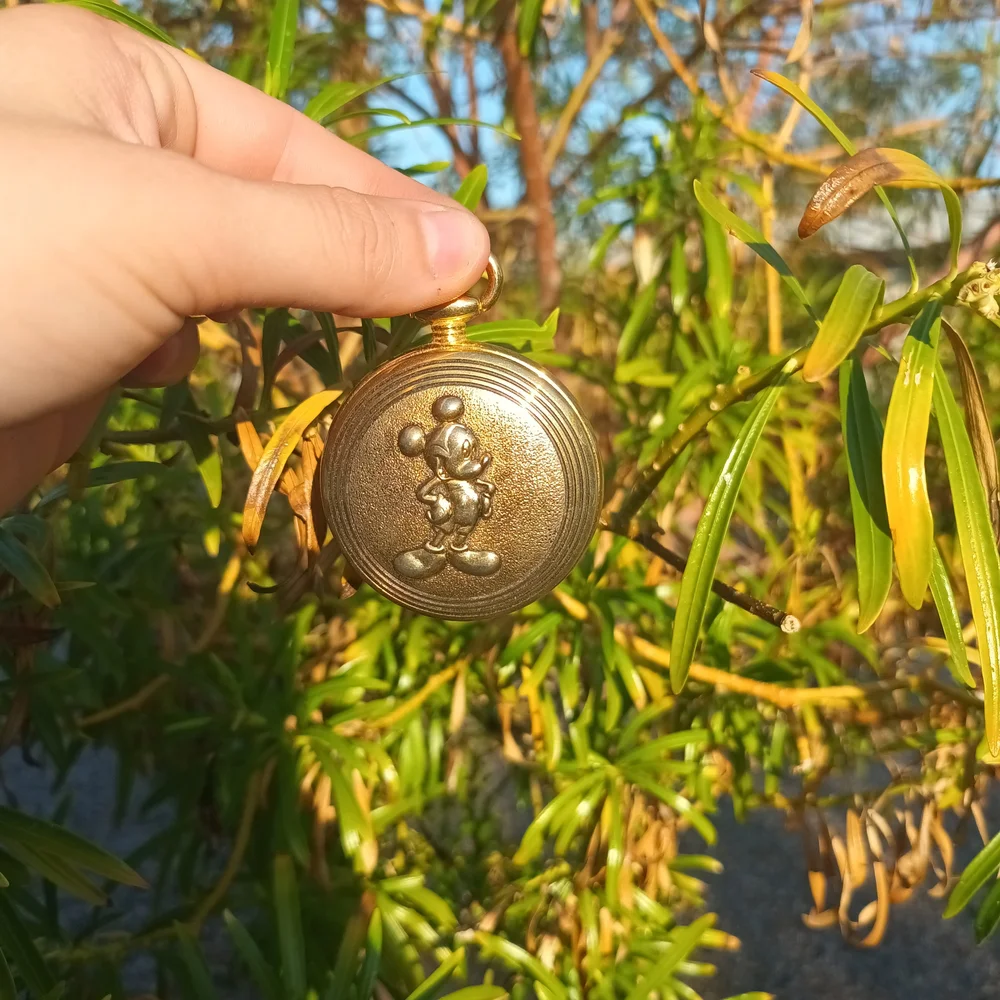 Gold Mickey Mouse Pocket Watch - Picture 3 of 6